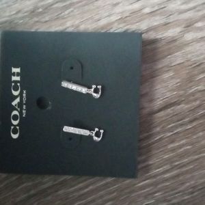 Coach mini stiletto earrings cubic zirconia silver